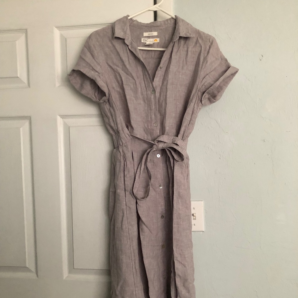 Linen midi dress